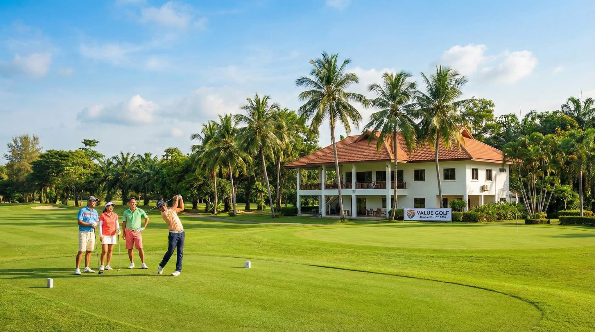 Well-maintained budget golf course in Thailand