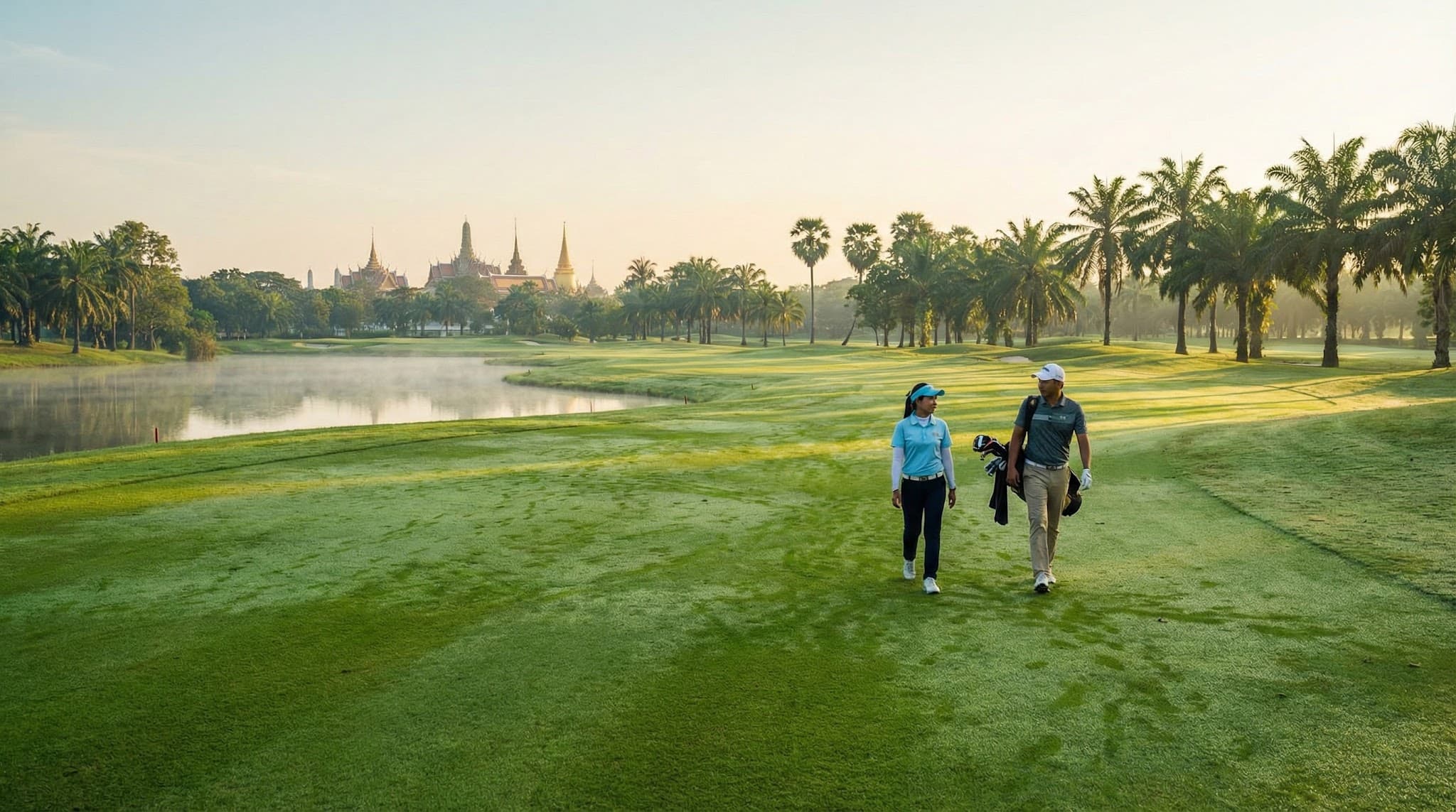 태국 골프장의 캐디